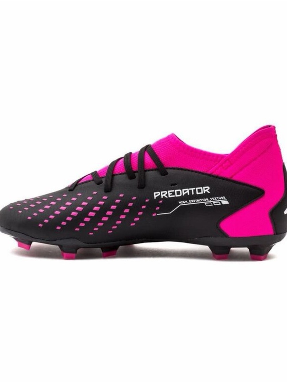 Adidas Predator Jr. Cleats in Black/White/Shock Pink